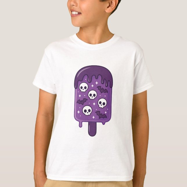 T-shirt Hauné Popsicle crâne Déplaisant mignon traitement  (Devant)