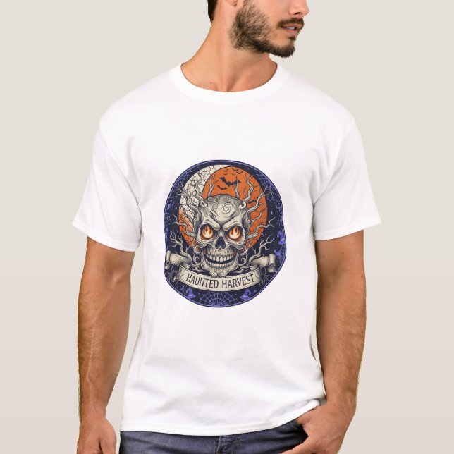 T-shirt Haunée Harvest Halloween Design (Devant)