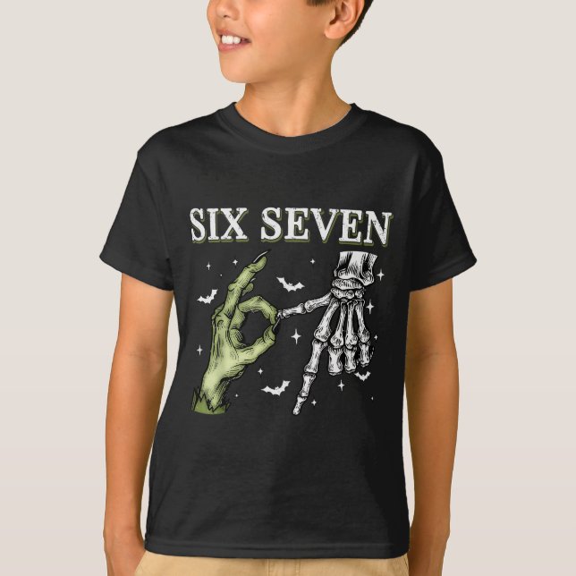 T-shirt Haunted By 67 – Funny Skeleton Hands Halloween Cos (Devant)