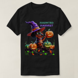 T-shirt Haunted Harvest – Witchy Dachshund Halloween Garde