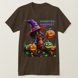 T-shirt Haunted Harvest – Witchy Dachshund Halloween Garde