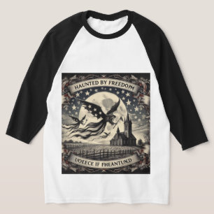 T-shirt Haunty Castle : Flying Skeleton on Hallowe