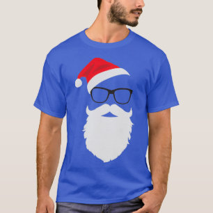 T-shirt Hausse Père Noël Visage avec lunettes de barbe Cas