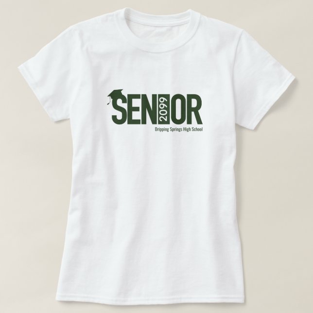 T-shirt HAUT-SENIOR forestier avec plafond de graduation (Design devant)