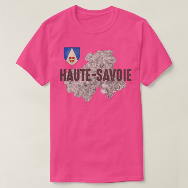 T-shirt Haute Savoie 74 Department Ancient Map Alps Skiing (Design devant)