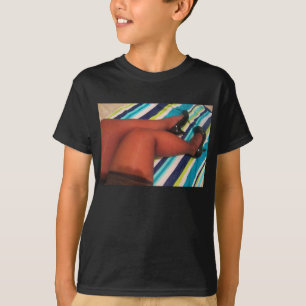 T-shirt Hauteur de la cuisse en nylon dans des pompes bril