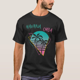 T-shirt Havana Cuba Palmiers Retro Ocean Surfing Hispani