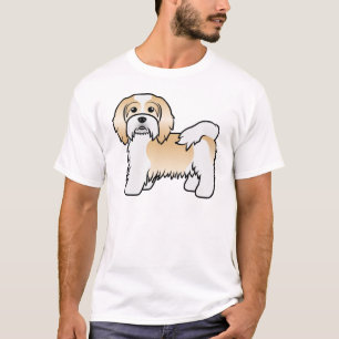 T-shirt Havanais fauve et blanc Chien de dessin animé mign