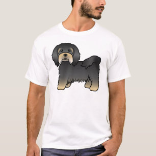 T-shirt Havanais noir et feu Chien de dessin animé mignon