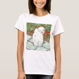 T-shirt Havanese n Poppies Art Print Gips & Cards