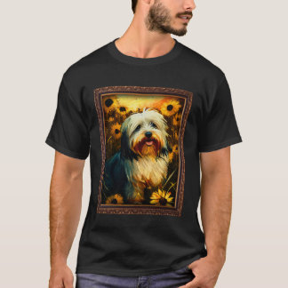 T-shirt Havanese Painting Sunflower Flower Mom Women Flora