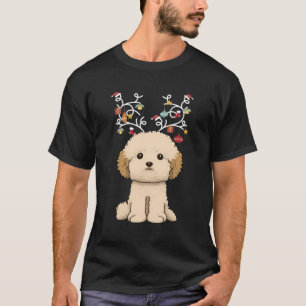 T-shirt Havapoo Amoureux des chiens Reindeer Antlers Corre