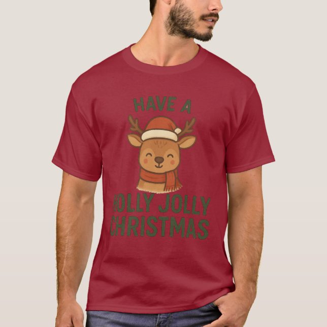 T-Shirt Have a Jolly Jolly Christmas (Reindeer) (Devant)