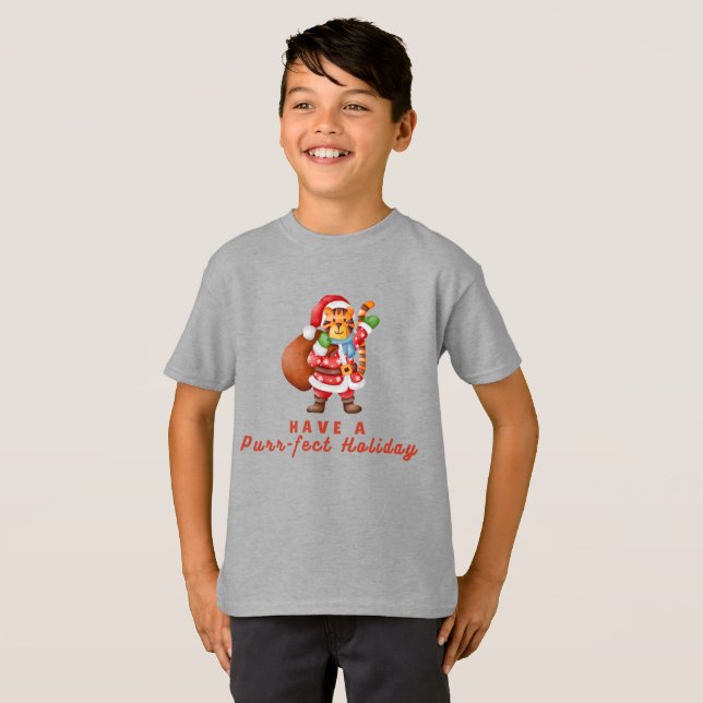 T-shirt Have a Purr‑fect Holiday Tiger Christmas Shirt (Devant entier)