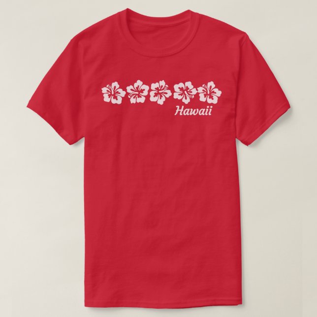 T-shirt Hawaï avec des fleurs d'hibiscus hawaïens1 (Design devant)