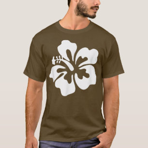 T-shirt Hawaï Hibiscus Flower White on Pink