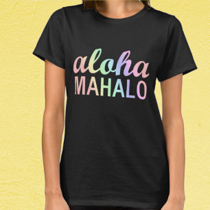 T-shirt Hawaïen Aloha Mahalo Plage dans un Arc-en-Ciel Pas
