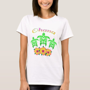 T-shirt Hawaïen Ohana de tortues de mer verte