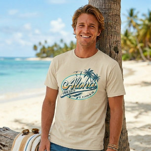 T-Shirt Hawaïen Rétro "Jésus Vous Aime"