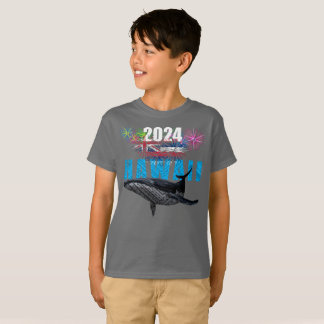 T-SHIRT HAWAII 2024 TRIBAL POLYNÉSIEN HUMPBACK FIREWORKS