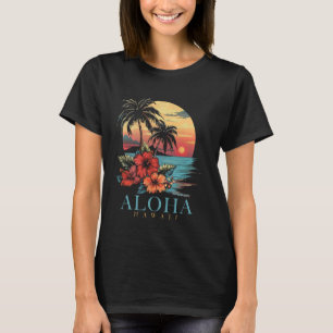 T-shirt Hawaii Aloha Hawaii Hibiscus Surfer Souvenir Vin