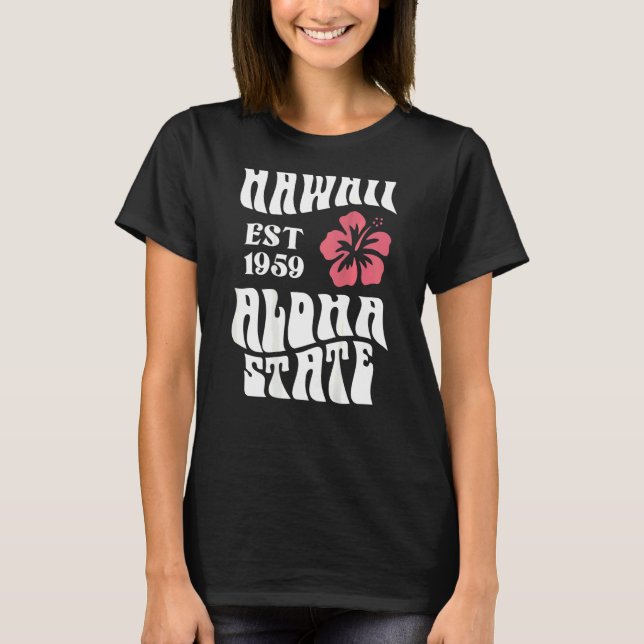 T-shirt Hawaii Aloha State 1971 Plage esthétique été (Devant)