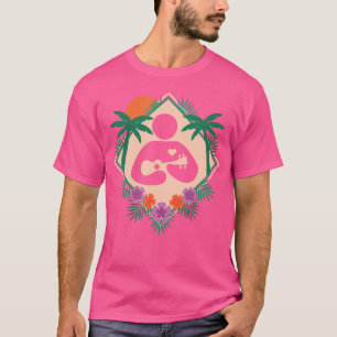 T-shirt Hawaii Aloha Uke Musicien Guitare Fleurs acoustiqu