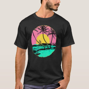 T-shirt Hawaii Beach Island Palm Tree Vintage Retro