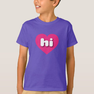 T-shirt Hawaii coeur rose chaud - Je l'aime