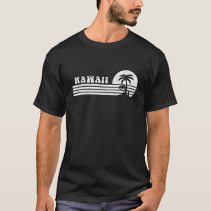T-shirt Hawaii HI Hawaiian Island Palm Tree Surboard Retr