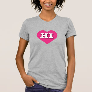 T-shirt Hawaii Hot Pink Heart - J'aime HI