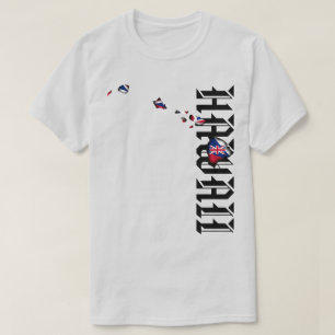 T-shirt HAWAII ÎLES HI Drapeau NOIR