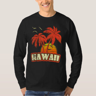T-shirt Hawaii Summer Palm Trees 80s Beach Sunset