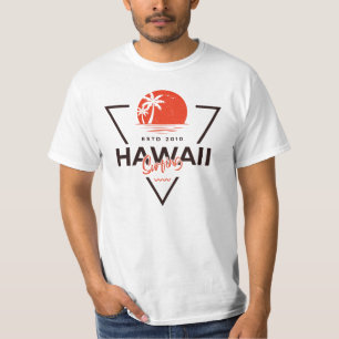T-shirt Hawaii Surf Vintage Coucher de Soleil Plage Tropic