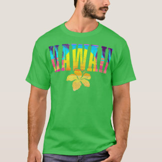 T-shirt Hawaii Vintage coucher de soleil Hibiscus Fleur Ha
