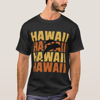 T-shirt Hawaiian Islands Surf Style Dolphin Regarder desig