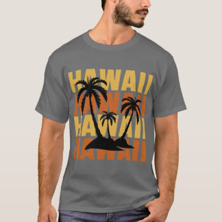 T-shirt Hawaiian Islands Surf Style Palm Trees Beach print