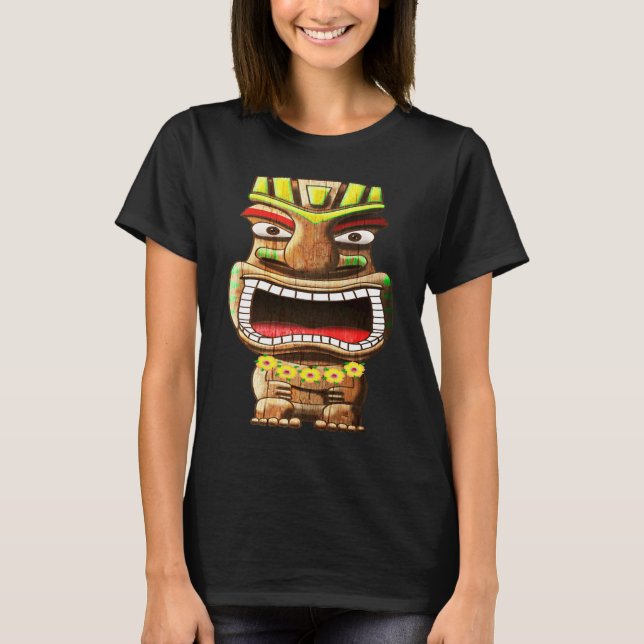T-shirt Hawaiian Polynesian Tiki Statue (Devant)