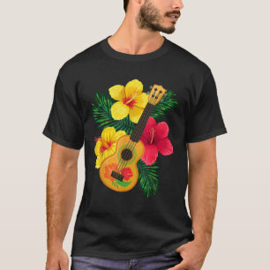 T-shirt Hawaiian Ukulele Retro Uke Hibiscus