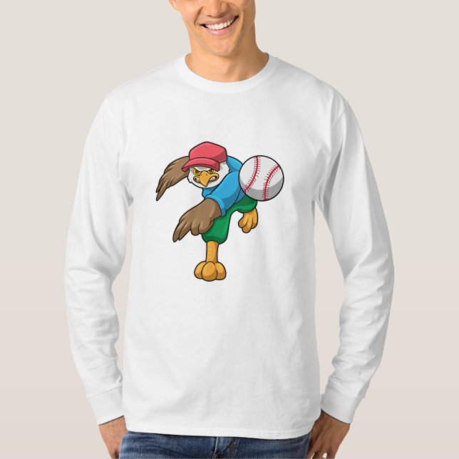 T-shirt Hawk au baseball avec batte de baseball (Devant)