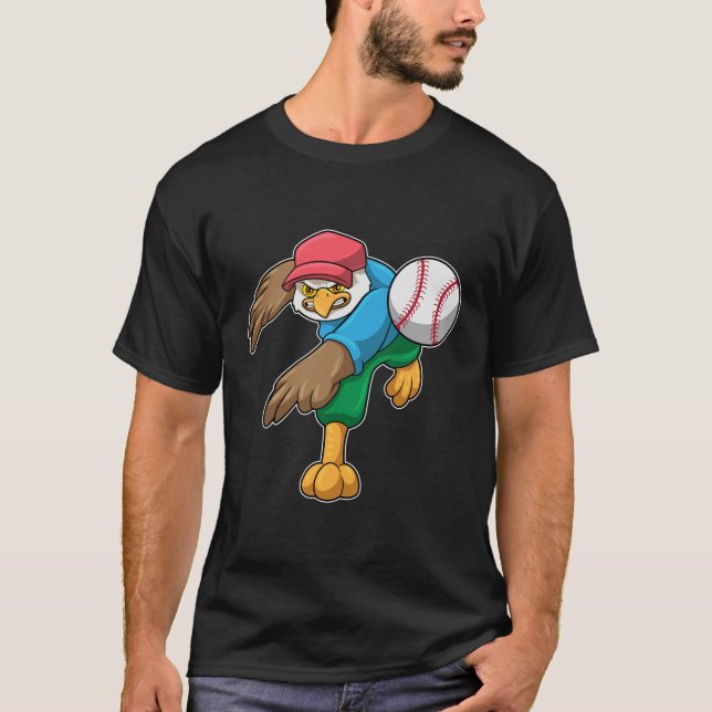 T-shirt Hawk au baseball avec batte de baseball (Devant)