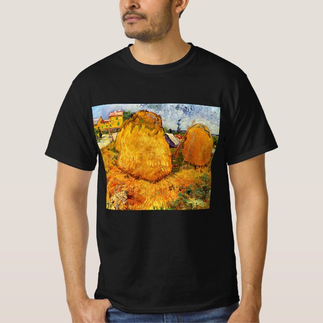T-shirt Haystacks en Provence par Vincent van Gogh (Devant)