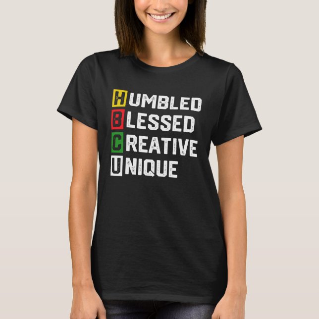 T-shirt HBCU Apparel African Humbled Blessed Creative Uniq (Devant)