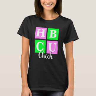 T-shirt HBCU Chick Pink and Green Blocks Love