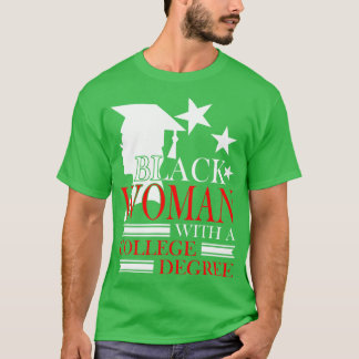 T-shirt HBCU Femme noire avec un diplôme universitaire Drô
