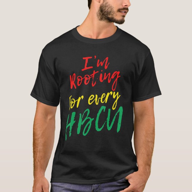 T-shirt HBCU Mois de l'histoire des Noirs Je soutiens pour (Devant)