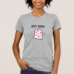 T-shirt Hé Boo ! Fantôme couvert dans les coeurs