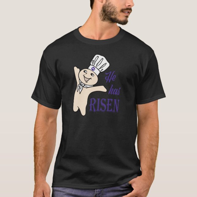 T-shirt He Hes Risen Doughboy Pillsbury Purple334 (Devant)
