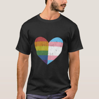 T-shirt He With Rainbow And Transgender Flag For Pride Mon