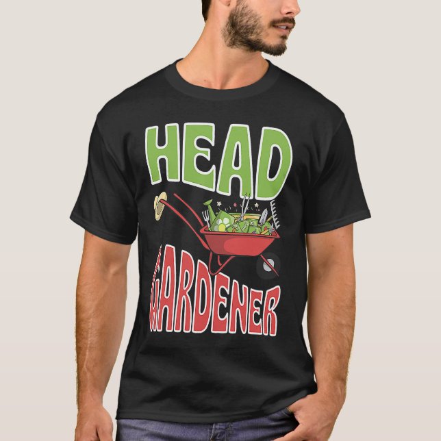T-shirt Head Gardener Cute Summer Wheelbarrow Vegetable Ga (Devant)